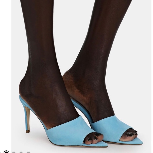 L'AGENCE  LOLITA OPEN TOE MULES‎  OCEAN SUEDE - Picture 4 of 12